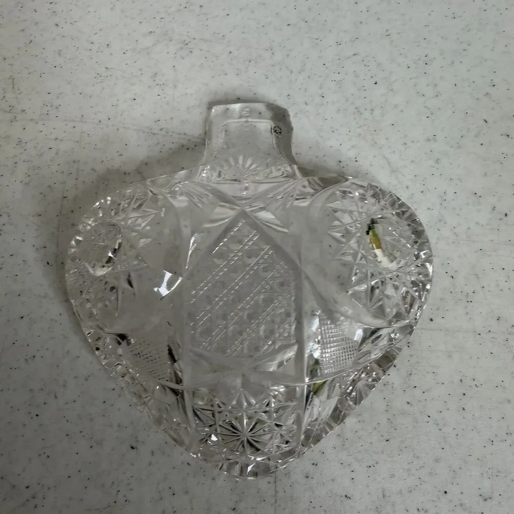 Glass Crystal Style Nappy Dish Hobstar Trinket Dish